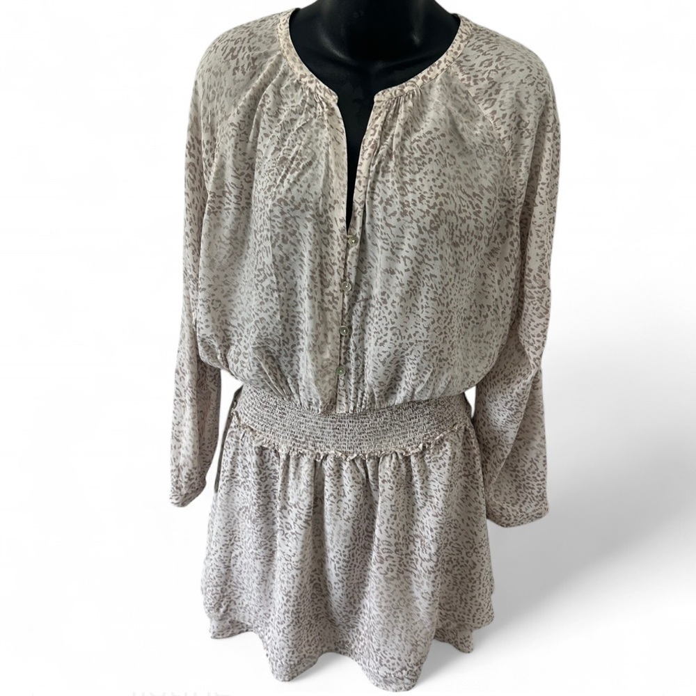 Rails Cream and Brown Patterned Dress